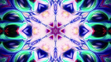 Soyut boya fırça mürekkep patlayabilir formanın düzgün kavramı simetrik desen süs dekoratif Kaleidoscope hareketi geometrik daire ve yıldız şekli