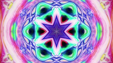 Soyut boya fırça mürekkep patlayabilir formanın düzgün kavramı simetrik desen süs dekoratif Kaleidoscope hareketi geometrik daire ve yıldız şekli