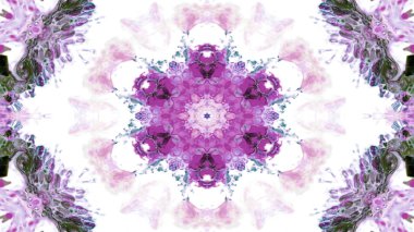 Soyut boya fırça mürekkep patlayabilir formanın düzgün kavramı simetrik desen süs dekoratif Kaleidoscope hareketi geometrik daire ve yıldız şekli