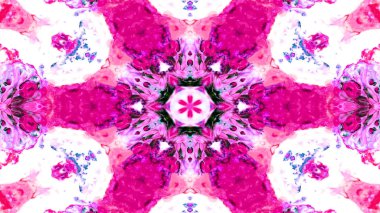 Soyut boya fırça mürekkep patlayabilir formanın düzgün kavramı simetrik desen süs dekoratif Kaleidoscope hareketi geometrik daire ve yıldız şekli