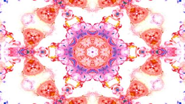 Soyut boya fırça mürekkep patlayabilir formanın düzgün kavramı simetrik desen süs dekoratif Kaleidoscope hareketi geometrik daire ve yıldız şekli