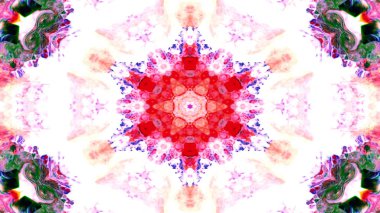 Soyut boya fırça mürekkep patlayabilir formanın düzgün kavramı simetrik desen süs dekoratif Kaleidoscope hareketi geometrik daire ve yıldız şekli