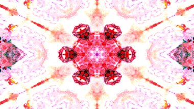 Soyut boya fırça mürekkep patlayabilir formanın düzgün kavramı simetrik desen süs dekoratif Kaleidoscope hareketi geometrik daire ve yıldız şekli