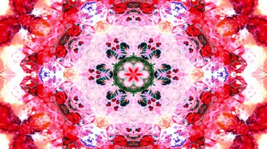 Soyut boya fırça mürekkep patlayabilir formanın düzgün kavramı simetrik desen süs dekoratif Kaleidoscope hareketi geometrik daire ve yıldız şekli