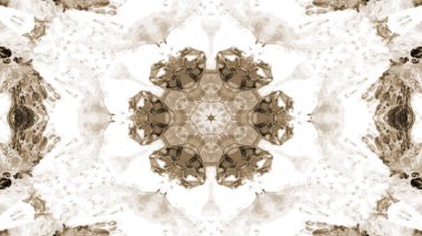 Soyut boya fırça mürekkep patlayabilir formanın düzgün kavramı simetrik desen süs dekoratif Kaleidoscope hareketi geometrik daire ve yıldız şekli