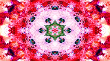 Soyut boya fırça mürekkep patlayabilir formanın düzgün kavramı simetrik desen süs dekoratif Kaleidoscope hareketi geometrik daire ve yıldız şekli