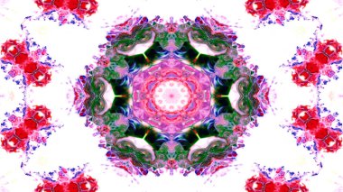 Soyut boya fırça mürekkep patlayabilir formanın düzgün kavramı simetrik desen süs dekoratif Kaleidoscope hareketi geometrik daire ve yıldız şekli