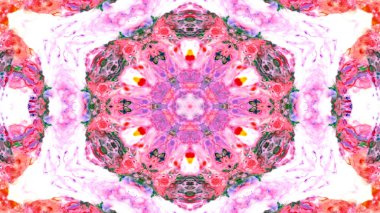 Soyut boya fırça mürekkep patlayabilir formanın düzgün kavramı simetrik desen süs dekoratif Kaleidoscope hareketi geometrik daire ve yıldız şekli