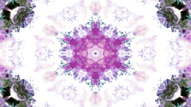 Soyut boya fırça mürekkep patlayabilir formanın düzgün kavramı simetrik desen süs dekoratif Kaleidoscope hareketi geometrik daire ve yıldız şekli