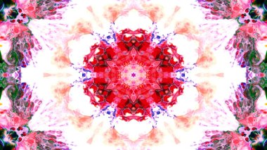 Soyut boya fırça mürekkep patlayabilir formanın düzgün kavramı simetrik desen süs dekoratif Kaleidoscope hareketi geometrik daire ve yıldız şekli