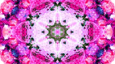 Soyut boya fırça mürekkep patlayabilir formanın düzgün kavramı simetrik desen süs dekoratif Kaleidoscope hareketi geometrik daire ve yıldız şekli