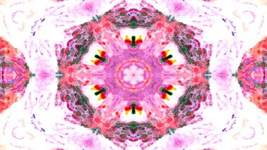 Soyut boya fırça mürekkep patlayabilir formanın düzgün kavramı simetrik desen süs dekoratif Kaleidoscope hareketi geometrik daire ve yıldız şekli