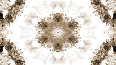 Soyut boya fırça mürekkep patlayabilir formanın düzgün kavramı simetrik desen süs dekoratif Kaleidoscope hareketi geometrik daire ve yıldız şekli