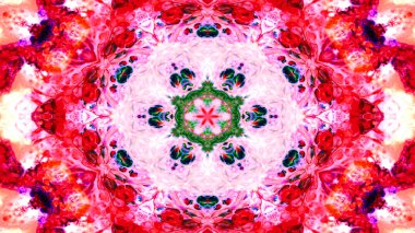 Soyut boya fırça mürekkep patlayabilir formanın düzgün kavramı simetrik desen süs dekoratif Kaleidoscope hareketi geometrik daire ve yıldız şekli