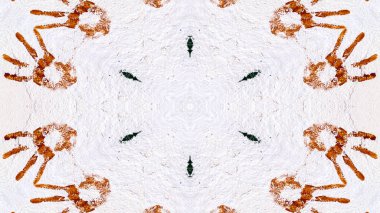 Soyut boya fırça mürekkep patlayabilir formanın düzgün kavramı simetrik desen süs dekoratif Kaleidoscope hareketi geometrik daire ve yıldız şekli