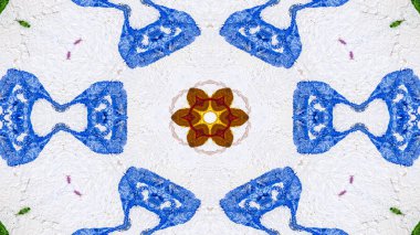 Soyut boya fırça mürekkep patlayabilir formanın düzgün kavramı simetrik desen süs dekoratif Kaleidoscope hareketi geometrik daire ve yıldız şekli