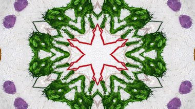 Soyut boya fırça mürekkep patlayabilir formanın düzgün kavramı simetrik desen süs dekoratif Kaleidoscope hareketi geometrik daire ve yıldız şekli