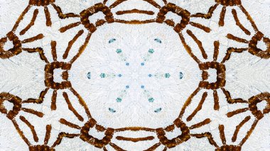 Soyut boya fırça mürekkep patlayabilir formanın düzgün kavramı simetrik desen süs dekoratif Kaleidoscope hareketi geometrik daire ve yıldız şekli