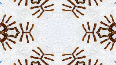 Soyut boya fırça mürekkep patlayabilir formanın düzgün kavramı simetrik desen süs dekoratif Kaleidoscope hareketi geometrik daire ve yıldız şekli