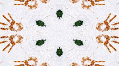 Soyut boya fırça mürekkep patlayabilir formanın düzgün kavramı simetrik desen süs dekoratif Kaleidoscope hareketi geometrik daire ve yıldız şekli