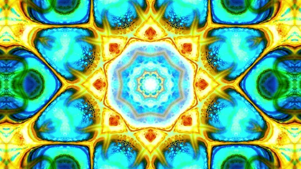 Soyut boya fırça mürekkep patlayabilir formanın düzgün kavramı simetrik desen süs dekoratif Kaleidoscope hareketi geometrik daire ve yıldız şekli