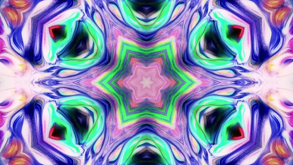 Soyut boya fırça mürekkep patlayabilir formanın düzgün kavramı simetrik desen süs dekoratif Kaleidoscope hareketi geometrik daire ve yıldız şekli