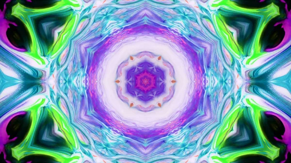 Soyut boya fırça mürekkep patlayabilir formanın düzgün kavramı simetrik desen süs dekoratif Kaleidoscope hareketi geometrik daire ve yıldız şekli