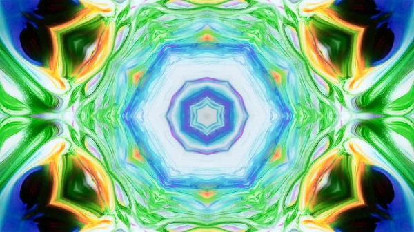 Soyut boya fırça mürekkep patlayabilir formanın düzgün kavramı simetrik desen süs dekoratif Kaleidoscope hareketi geometrik daire ve yıldız şekli