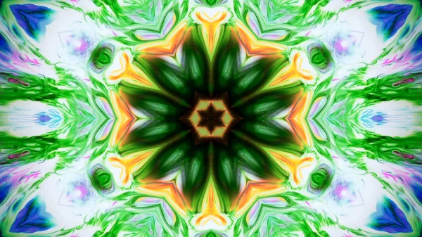 Soyut boya fırça mürekkep patlayabilir formanın düzgün kavramı simetrik desen süs dekoratif Kaleidoscope hareketi geometrik daire ve yıldız şekli