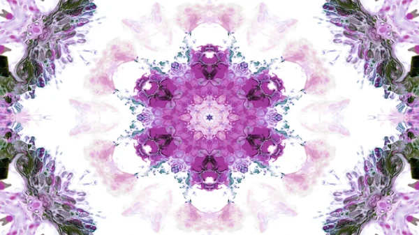 Soyut boya fırça mürekkep patlayabilir formanın düzgün kavramı simetrik desen süs dekoratif Kaleidoscope hareketi geometrik daire ve yıldız şekli