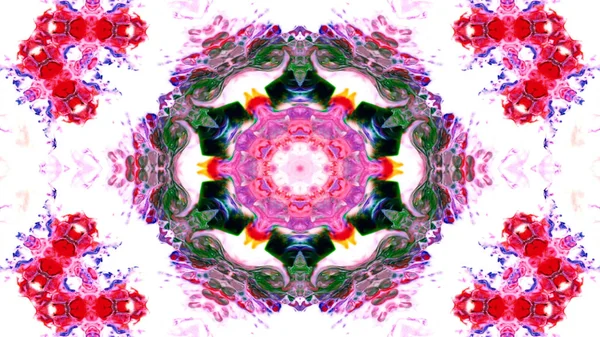 Soyut boya fırça mürekkep patlayabilir formanın düzgün kavramı simetrik desen süs dekoratif Kaleidoscope hareketi geometrik daire ve yıldız şekli