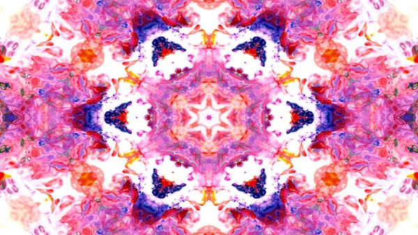 Soyut boya fırça mürekkep patlayabilir formanın düzgün kavramı simetrik desen süs dekoratif Kaleidoscope hareketi geometrik daire ve yıldız şekli