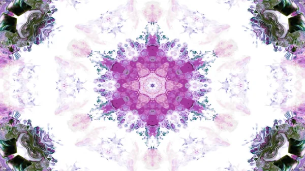 Soyut boya fırça mürekkep patlayabilir formanın düzgün kavramı simetrik desen süs dekoratif Kaleidoscope hareketi geometrik daire ve yıldız şekli