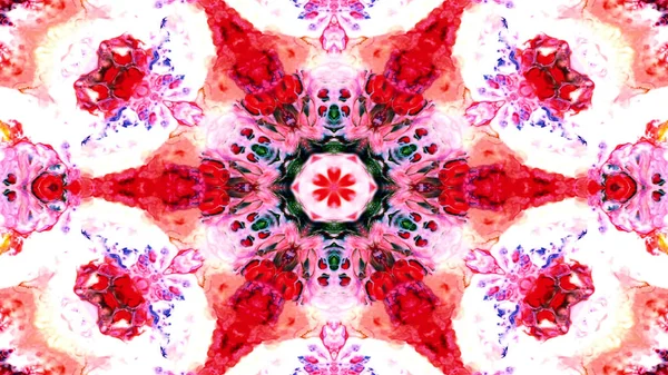 Soyut boya fırça mürekkep patlayabilir formanın düzgün kavramı simetrik desen süs dekoratif Kaleidoscope hareketi geometrik daire ve yıldız şekli