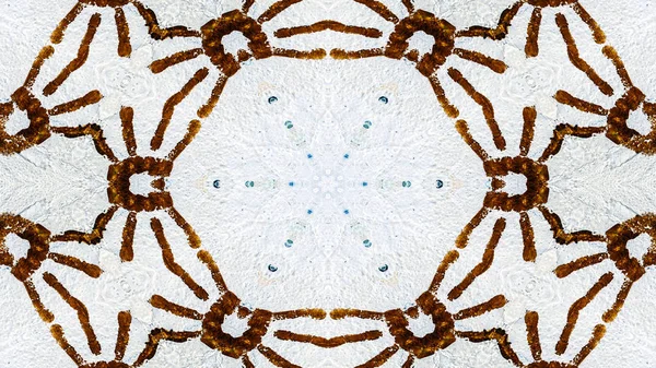 Soyut boya fırça mürekkep patlayabilir formanın düzgün kavramı simetrik desen süs dekoratif Kaleidoscope hareketi geometrik daire ve yıldız şekli