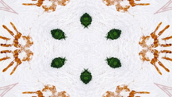 Soyut boya fırça mürekkep patlayabilir formanın düzgün kavramı simetrik desen süs dekoratif Kaleidoscope hareketi geometrik daire ve yıldız şekli