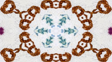 Soyut boya fırça mürekkep patlayabilir formanın düzgün kavramı simetrik desen süs dekoratif Kaleidoscope hareketi geometrik daire ve yıldız şekli