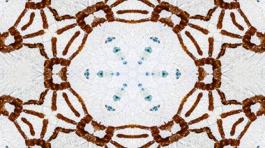 Soyut boya fırça mürekkep patlayabilir formanın düzgün kavramı simetrik desen süs dekoratif Kaleidoscope hareketi geometrik daire ve yıldız şekli