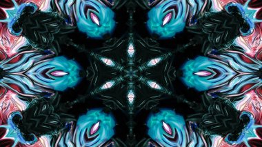 Soyut boya fırça mürekkep patlayabilir formanın düzgün kavramı simetrik desen süs dekoratif Kaleidoscope hareketi geometrik daire ve yıldız şekli