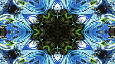 Soyut boya fırça mürekkep patlayabilir formanın düzgün kavramı simetrik desen süs dekoratif Kaleidoscope hareketi geometrik daire ve yıldız şekli