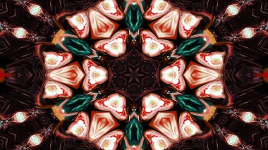 Soyut boya fırça mürekkep patlayabilir formanın düzgün kavramı simetrik desen süs dekoratif Kaleidoscope hareketi geometrik daire ve yıldız şekli