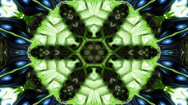 Soyut boya fırça mürekkep patlayabilir formanın düzgün kavramı simetrik desen süs dekoratif Kaleidoscope hareketi geometrik daire ve yıldız şekli