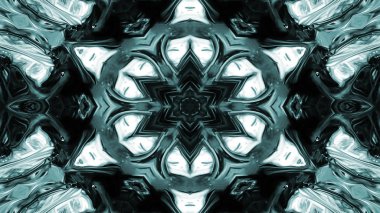 Soyut boya fırça mürekkep patlayabilir formanın düzgün kavramı simetrik desen süs dekoratif Kaleidoscope hareketi geometrik daire ve yıldız şekli