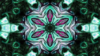 Soyut boya fırça mürekkep patlayabilir formanın düzgün kavramı simetrik desen süs dekoratif Kaleidoscope hareketi geometrik daire ve yıldız şekli