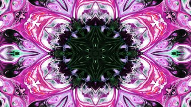 Soyut boya fırça mürekkep patlayabilir formanın düzgün kavramı simetrik desen süs dekoratif Kaleidoscope hareketi geometrik daire ve yıldız şekli