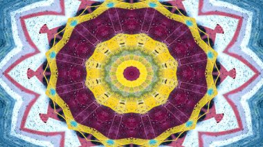 Soyut boya fırça mürekkep patlayabilir formanın düzgün kavramı simetrik desen süs dekoratif Kaleidoscope hareketi geometrik daire ve yıldız şekli