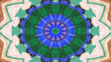 Soyut boya fırça mürekkep patlayabilir formanın düzgün kavramı simetrik desen süs dekoratif Kaleidoscope hareketi geometrik daire ve yıldız şekli