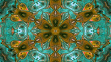 Soyut boya fırça mürekkep patlayabilir formanın düzgün kavramı simetrik desen süs dekoratif Kaleidoscope hareketi geometrik daire ve yıldız şekli