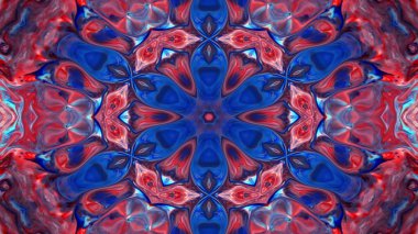 Soyut boya fırça mürekkep patlayabilir formanın düzgün kavramı simetrik desen süs dekoratif Kaleidoscope hareketi geometrik daire ve yıldız şekli