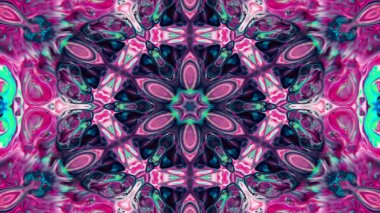 Soyut boya fırça mürekkep patlayabilir formanın düzgün kavramı simetrik desen süs dekoratif Kaleidoscope hareketi geometrik daire ve yıldız şekli